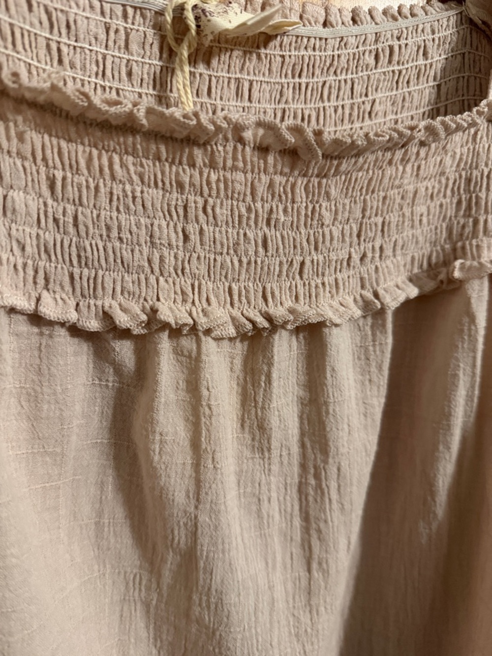 Hem & Thread Cream Ruffle Smocked Tank Top - Picture 4 of 6